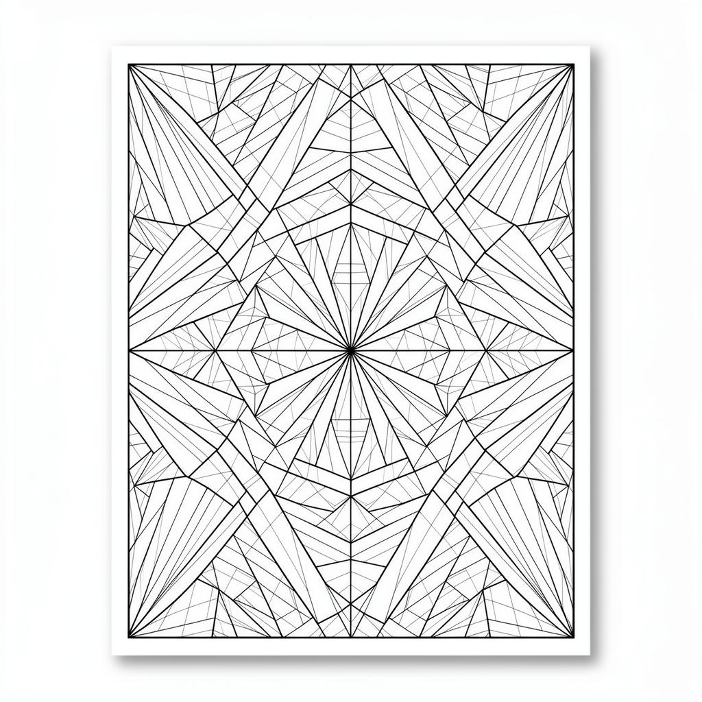 Geometric coloring page preview